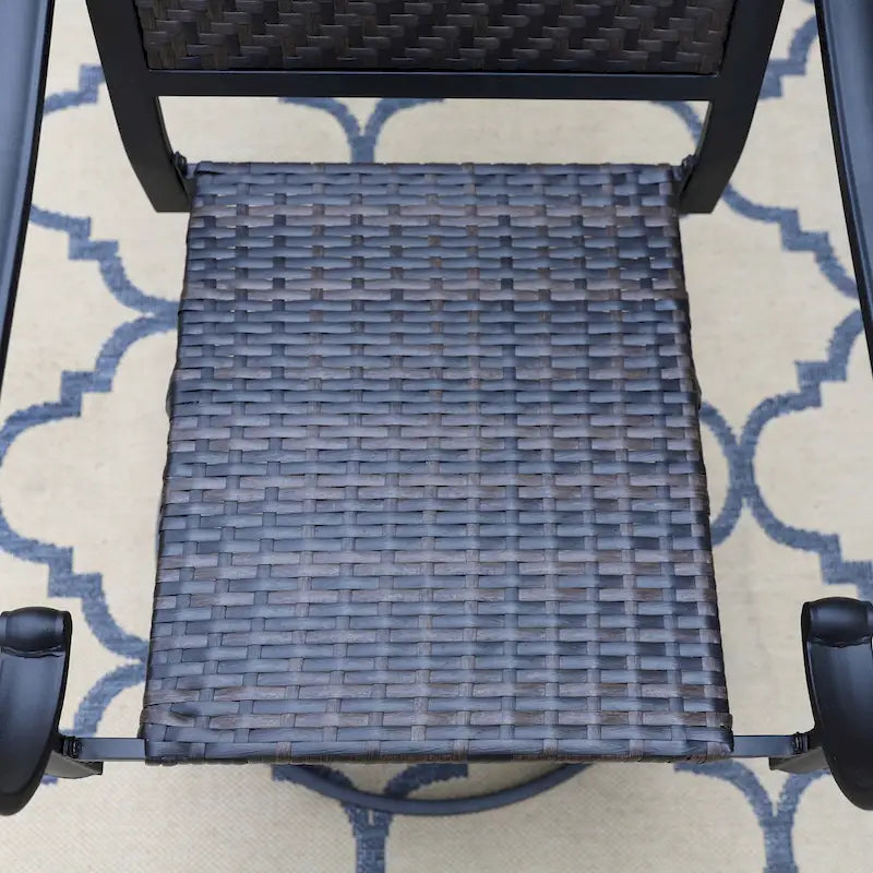 Ensemble de salle à manger d'extérieur MAISON ARTS 7 pièces, 6 chaises en rotin avec coussin et 1 table avec trou pour parasol - Non disponible