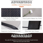 Ensemble de salle à manger d'extérieur MAISON ARTS 7 pièces, 6 chaises en rotin avec coussin et 1 table avec trou pour parasol - Non disponible