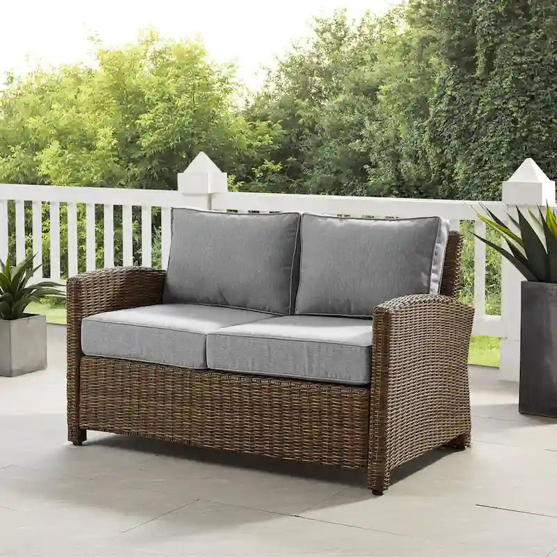 Crosley Bradenton Outdoor Wicker Loveseat - 55  W x 31.75  D x 32.5  H