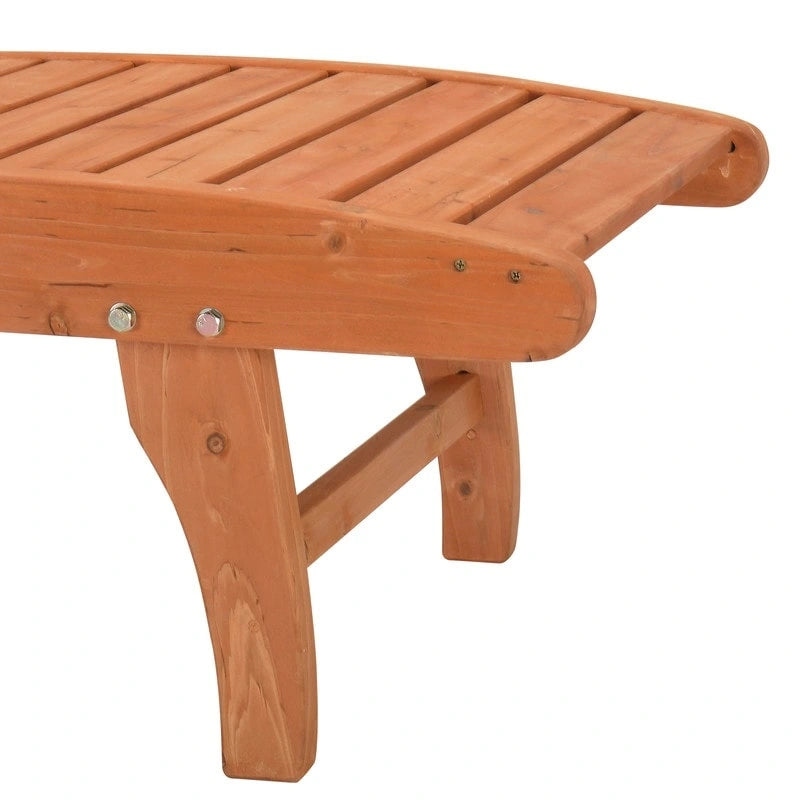 Chaise longue d'extérieur individuelle en bois massif avec roulettes