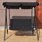 Balançoire 2 places résistante aux intempéries avec auvent pour porche, jardin, cour arrière et pelouse - 55,0 x 43,5 x 60,5 (L x l x H)