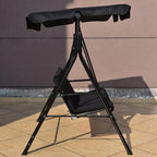 Balançoire 2 places résistante aux intempéries avec auvent pour porche, jardin, cour arrière et pelouse - 55,0 x 43,5 x 60,5 (L x l x H)