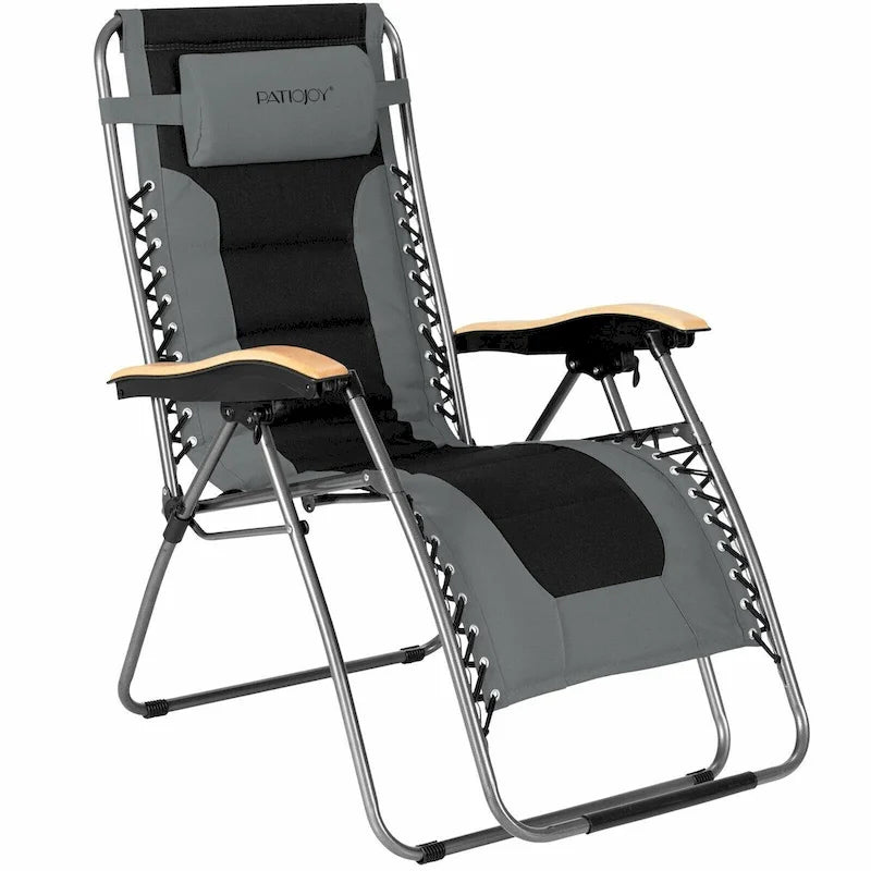 Fauteuil lounge surdimensionné, pliable, réglable et rembourré, position zéro gravité - 29,5 x 29 - 63 x 33 - 44,5 (L x l x H)