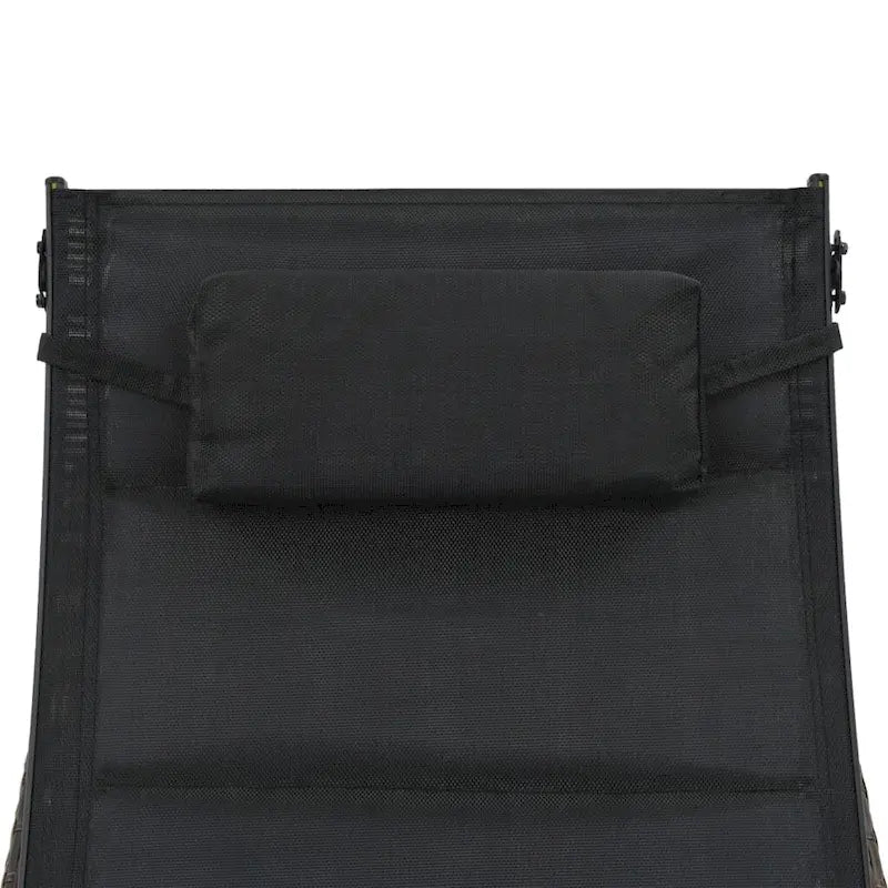 Chaise longue de jardin vidaXL en polyrotin et textilène noir/marron - 83,9 x 27,6 x (15,7 -36 )