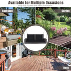 Balancelle suspendue en osier pour 2 personnes avec 2 coussins de dossier et 1 coussin d'assise - 50 x 22 x 20,5 (L x l x H)