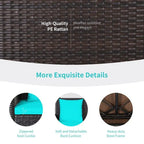 Balancelle suspendue en osier pour 2 personnes avec 2 coussins de dossier et 1 coussin d'assise - 50 x 22 x 20,5 (L x l x H)