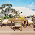 Ensemble table et chaises de jardin en bois d'acacia pour plusieurs personnes