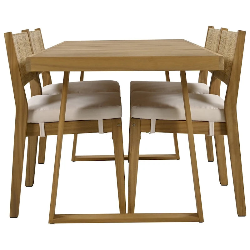 Ensemble table et chaises de jardin en bois d'acacia pour plusieurs personnes