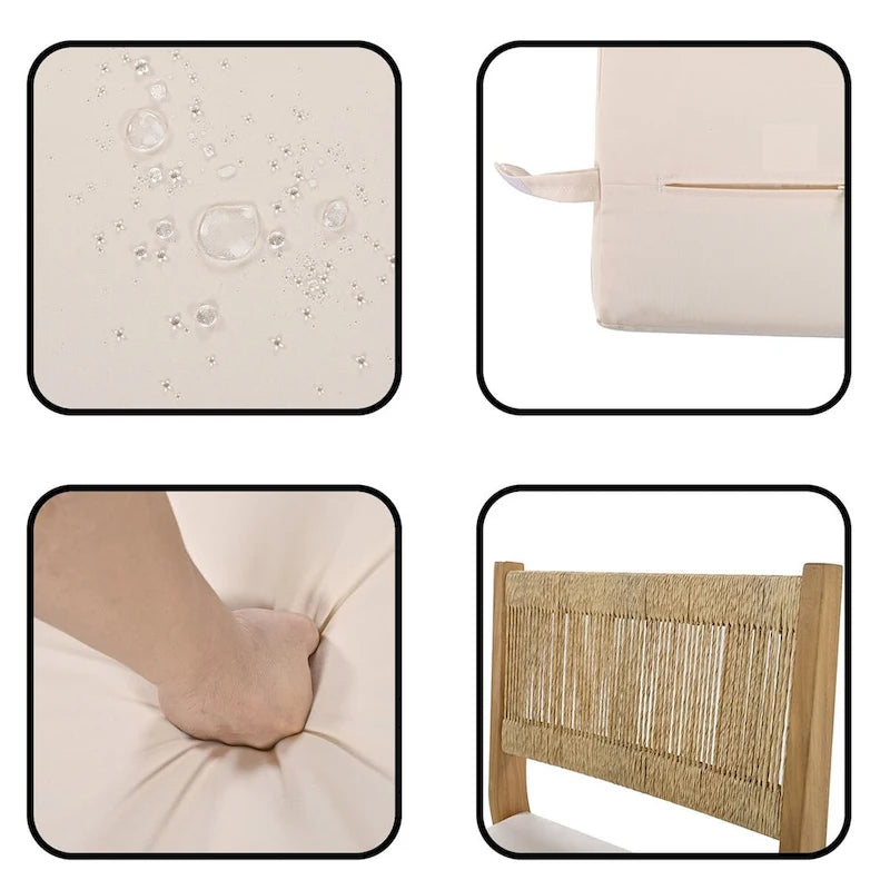 Ensemble table et chaises de jardin en bois d'acacia pour plusieurs personnes