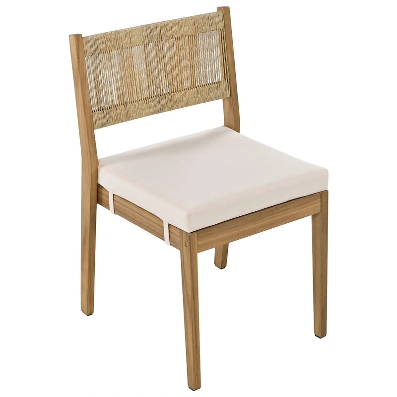 Ensemble table et chaises de jardin en bois d'acacia pour plusieurs personnes