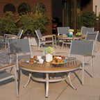 Ensemble de café Oxford Garden Travira 5 pièces, bois de teck naturel