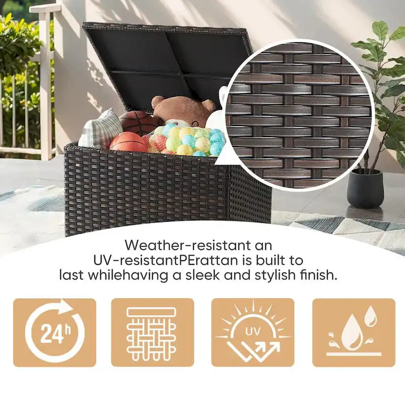 Coffre de rangement extérieur étanche pour terrasse