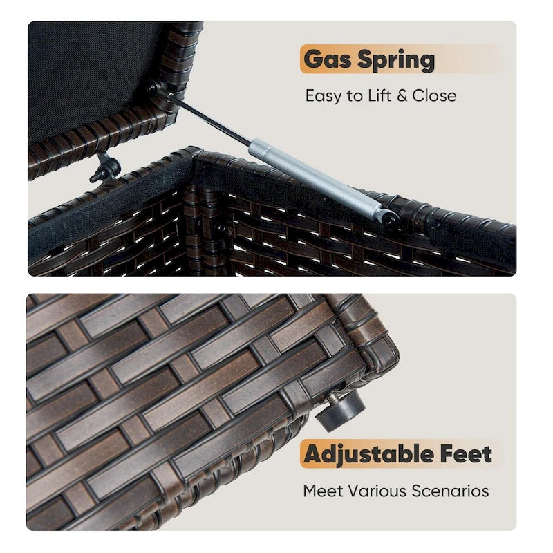 Coffre de rangement extérieur étanche pour terrasse