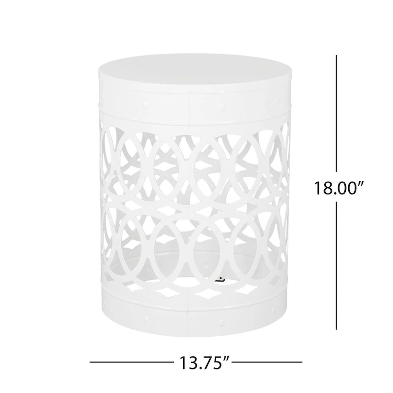 Table d'appoint extérieure en métal ajouré, en fer forgé par Christopher Knight Home