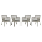 Aura Dining Armchair Outdoor Patio Wicker Rattan Set of 4