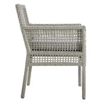 Ensemble de 4 fauteuils de salle à manger Aura pour terrasse en rotin tressé