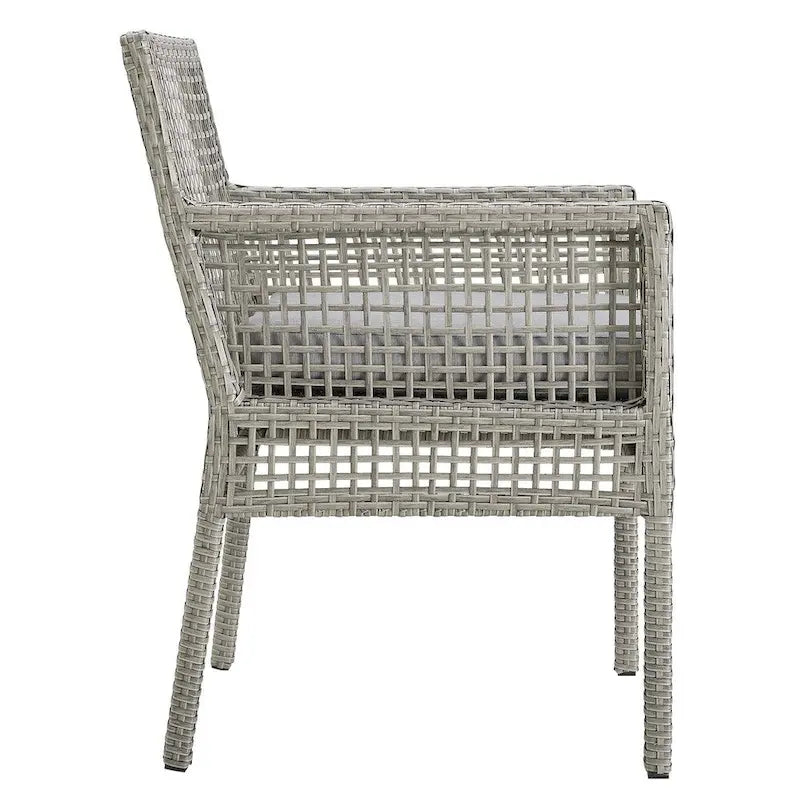 Ensemble de 4 fauteuils de salle à manger Aura pour terrasse en rotin tressé