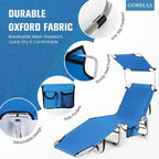 Chaise longue d'extérieur inclinable réglable en 5 positions avec auvent