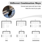 Ensemble de mobilier de patio d'extérieur 8 pièces en osier gris avec foyer HOOOWOOO