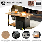 Ensemble de mobilier de patio d'extérieur 8 pièces en osier gris avec foyer HOOOWOOO