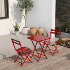 Ensemble bistro de patio 3 pièces comprenant une table carrée pliable et des chaises - 72 cm (H) x 55 cm (l) x 55 cm (P)