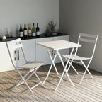 Ensemble bistro de patio 3 pièces comprenant une table carrée pliable et des chaises - 72 cm (H) x 55 cm (l) x 55 cm (P)