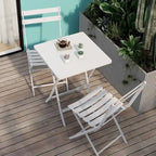Ensemble bistro de patio 3 pièces comprenant une table carrée pliable et des chaises - 72 cm (H) x 55 cm (l) x 55 cm (P)