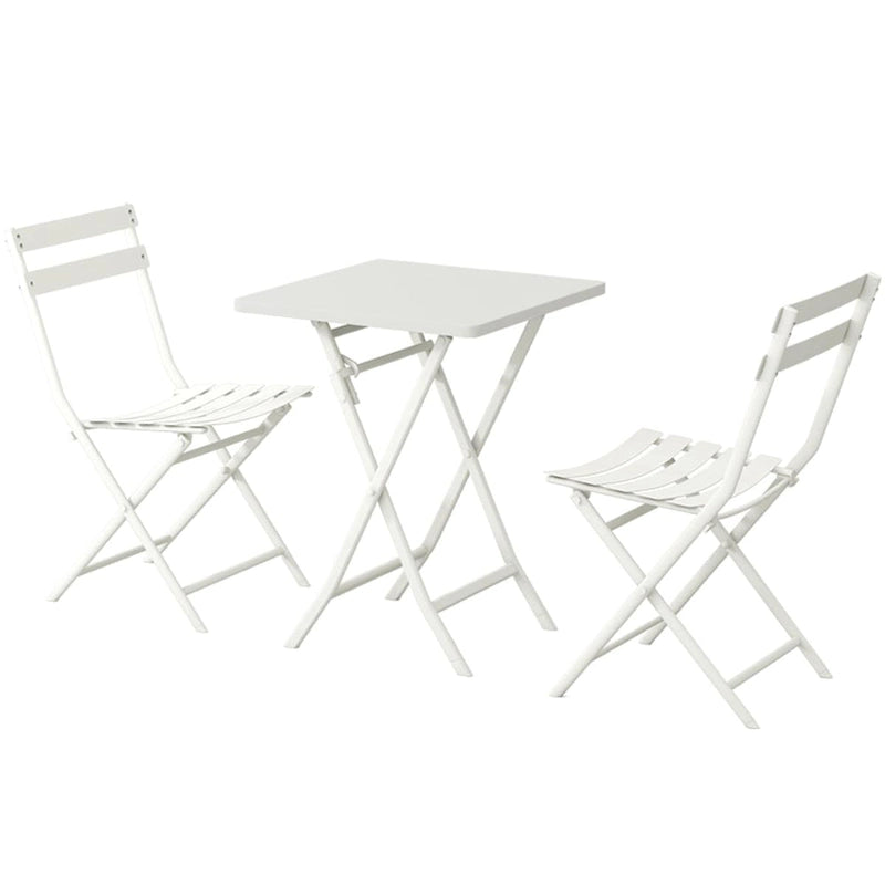 Ensemble bistro de patio 3 pièces comprenant une table carrée pliable et des chaises - 72 cm (H) x 55 cm (l) x 55 cm (P)
