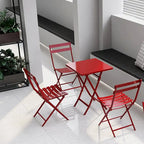 Ensemble bistro de patio 3 pièces comprenant une table carrée pliable et des chaises - 72 cm (H) x 55 cm (l) x 55 cm (P)