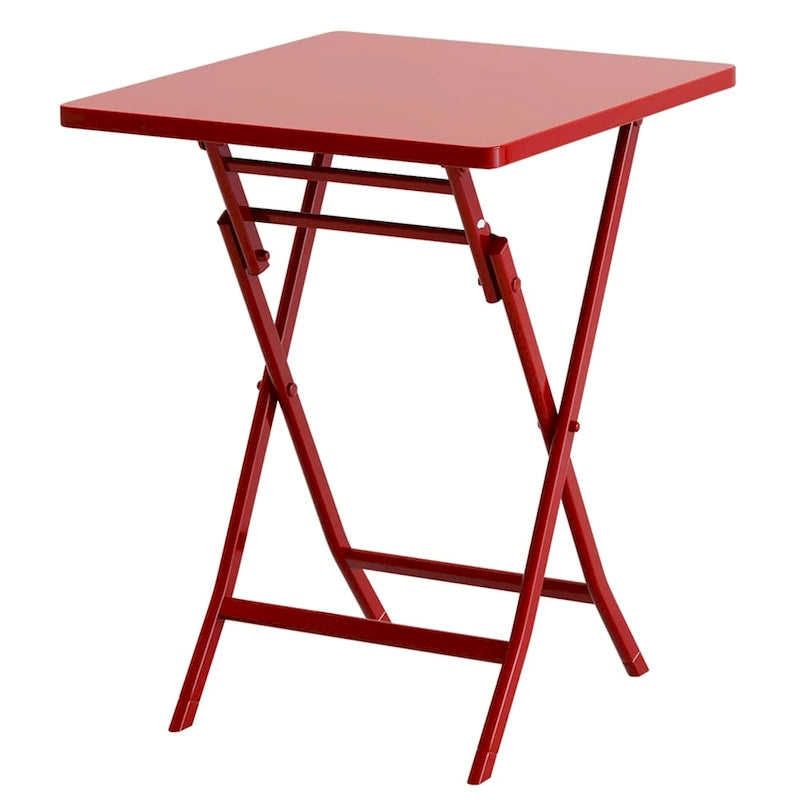Ensemble bistro de patio 3 pièces comprenant une table carrée pliable et des chaises - 72 cm (H) x 55 cm (l) x 55 cm (P)