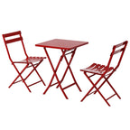 Ensemble bistro de patio 3 pièces comprenant une table carrée pliable et des chaises - 72 cm (H) x 55 cm (l) x 55 cm (P)
