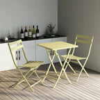 Ensemble bistro de patio 3 pièces comprenant une table carrée pliable et des chaises - 72 cm (H) x 55 cm (l) x 55 cm (P)