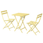 Ensemble bistro de patio 3 pièces comprenant une table carrée pliable et des chaises - 72 cm (H) x 55 cm (l) x 55 cm (P)