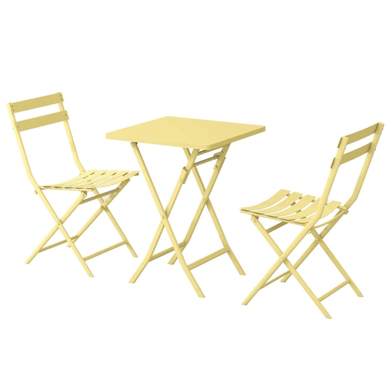 Ensemble bistro de patio 3 pièces comprenant une table carrée pliable et des chaises - 72 cm (H) x 55 cm (l) x 55 cm (P)