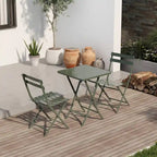 Ensemble bistro de patio 3 pièces comprenant une table carrée pliable et des chaises - 72 cm (H) x 55 cm (l) x 55 cm (P)