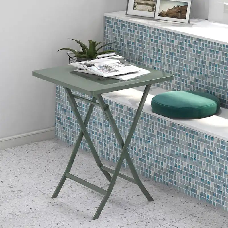 Ensemble bistro de patio 3 pièces comprenant une table carrée pliable et des chaises - 72 cm (H) x 55 cm (l) x 55 cm (P)