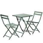 Ensemble bistro de patio 3 pièces comprenant une table carrée pliable et des chaises - 72 cm (H) x 55 cm (l) x 55 cm (P)