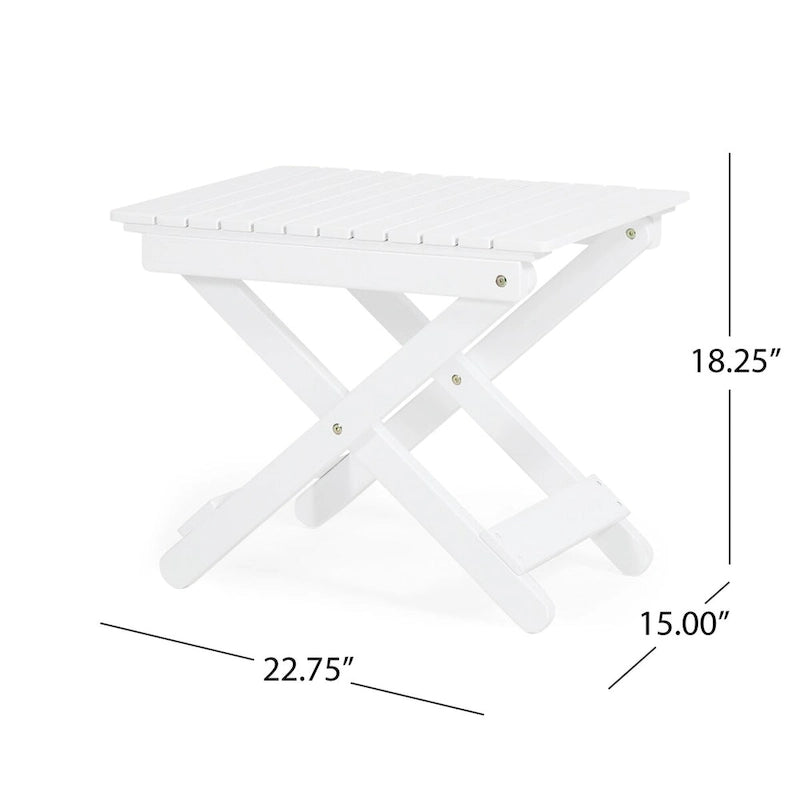 Table d'appoint pliante d'extérieur en bois