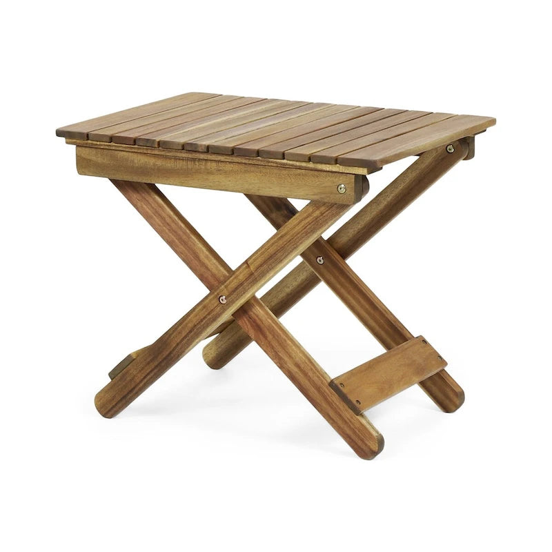 Table d'appoint pliante d'extérieur en bois