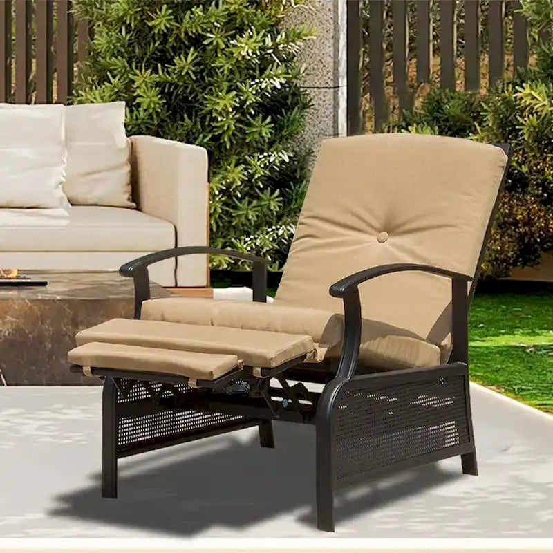 CUSchoice Outdoor Lounge Chair with Cushions - 20.7*43.3*37.8inchW*L*H
