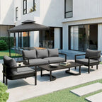 4-Piece Multi-person Outdoor Steel Sofa Set, Waterproof, Anti-rust and Anti-uv