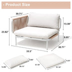 Canapé d'extérieur composé de deux fauteuils, ensemble personnalisable en combinant plusieurs fauteuils - Combiné par 2 fauteuils d'angle