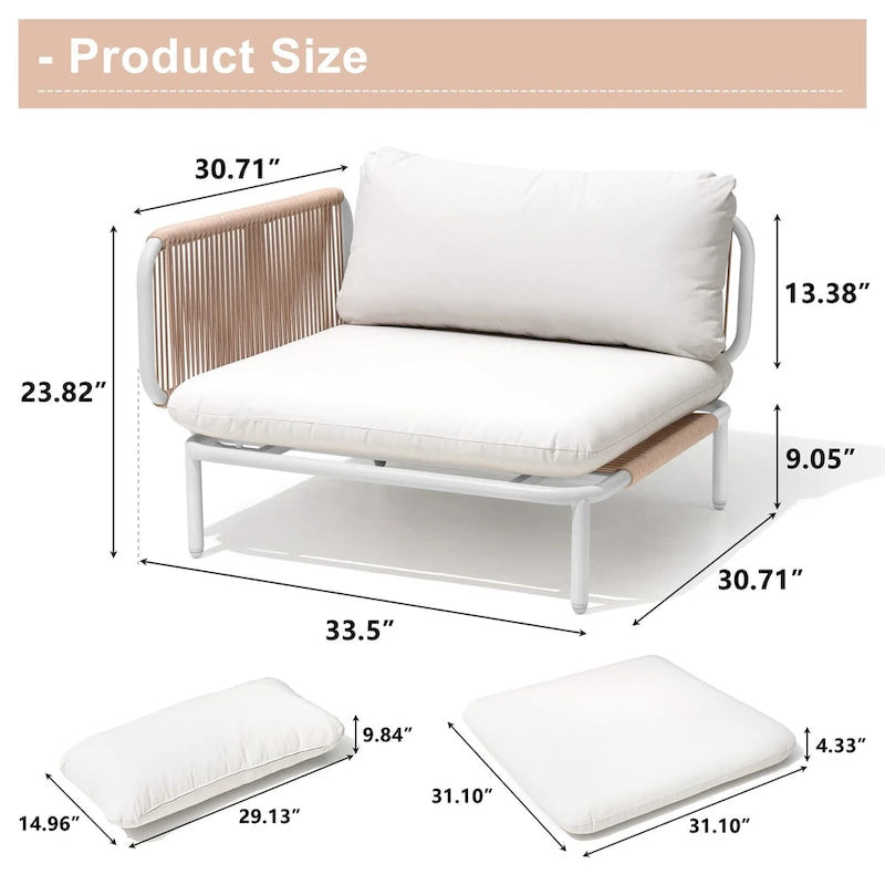Canapé d'extérieur composé de deux fauteuils, ensemble personnalisable en combinant plusieurs fauteuils - Combiné par 2 fauteuils d'angle