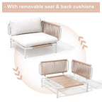 Canapé d'extérieur composé de deux fauteuils, ensemble personnalisable en combinant plusieurs fauteuils - Combiné par 2 fauteuils d'angle