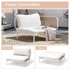 Canapé d'extérieur composé de deux fauteuils, ensemble personnalisable en combinant plusieurs fauteuils - Combiné par 2 fauteuils d'angle