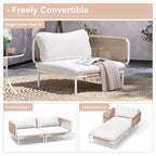 Canapé d'extérieur composé de deux fauteuils, ensemble personnalisable en combinant plusieurs fauteuils - Combiné par 2 fauteuils d'angle