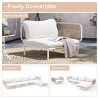 Canapé d'extérieur composé de deux fauteuils, ensemble personnalisable en combinant plusieurs fauteuils - Combiné par 2 fauteuils d'angle