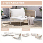 Canapé d'extérieur composé de deux fauteuils, ensemble personnalisable en combinant plusieurs fauteuils - Combiné par 2 fauteuils d'angle