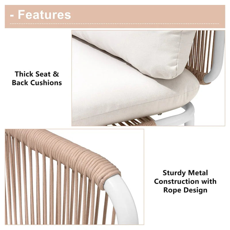 Canapé d'extérieur composé de deux fauteuils, ensemble personnalisable en combinant plusieurs fauteuils - Combiné par 2 fauteuils d'angle