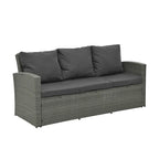 Mobilier de jardin, mobilier d'extérieur, mobilier saisonnier en résine tressée, ensemble de 5 meubles en résine tressée avec plateau de table en verre trempé